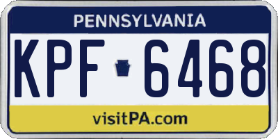 PA license plate KPF6468