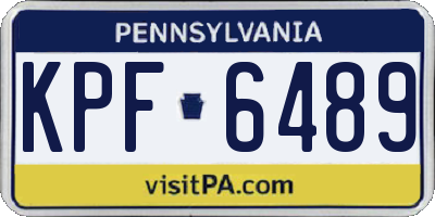 PA license plate KPF6489