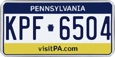 PA license plate KPF6504