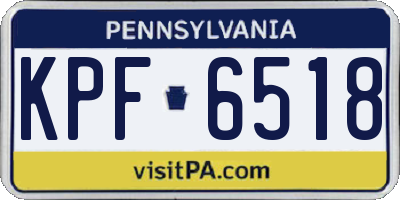 PA license plate KPF6518