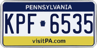 PA license plate KPF6535