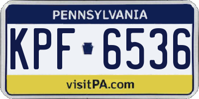 PA license plate KPF6536