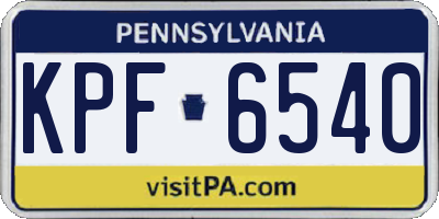 PA license plate KPF6540