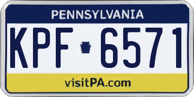PA license plate KPF6571