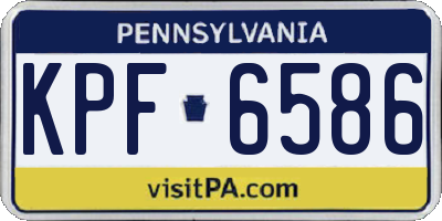 PA license plate KPF6586