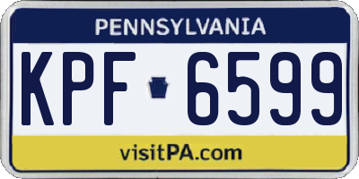 PA license plate KPF6599