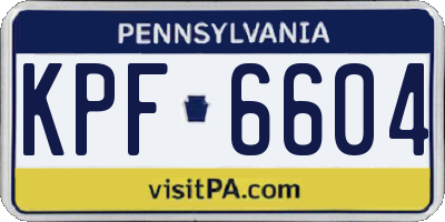 PA license plate KPF6604