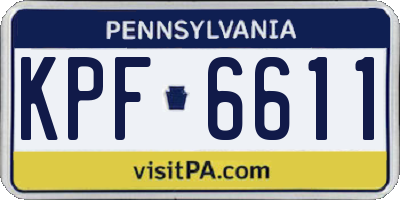 PA license plate KPF6611