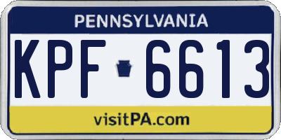 PA license plate KPF6613