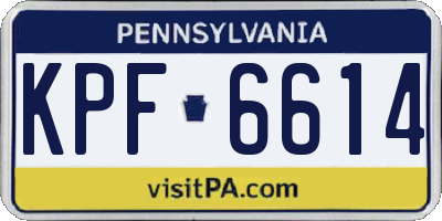 PA license plate KPF6614