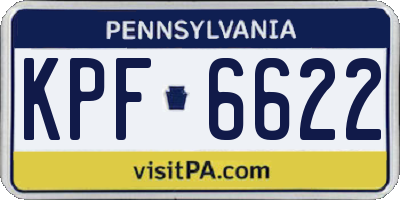PA license plate KPF6622