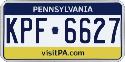PA license plate KPF6627