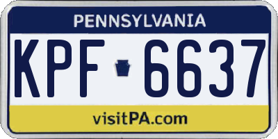 PA license plate KPF6637
