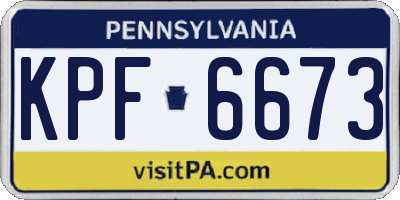 PA license plate KPF6673