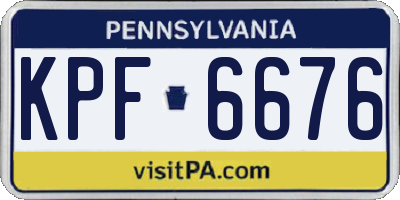 PA license plate KPF6676