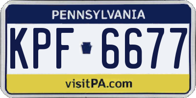 PA license plate KPF6677