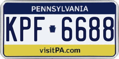 PA license plate KPF6688