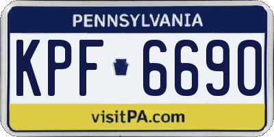 PA license plate KPF6690