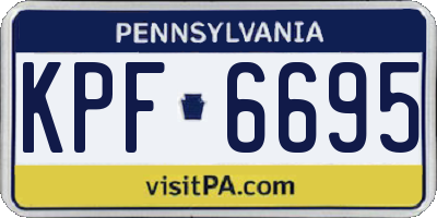 PA license plate KPF6695