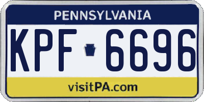 PA license plate KPF6696
