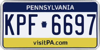 PA license plate KPF6697