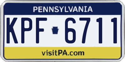 PA license plate KPF6711