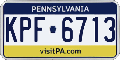 PA license plate KPF6713