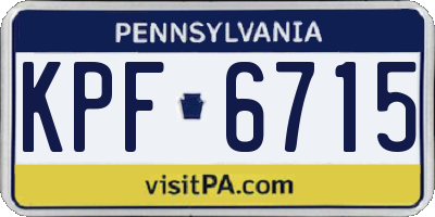 PA license plate KPF6715