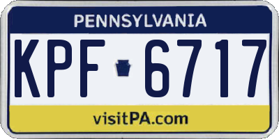 PA license plate KPF6717