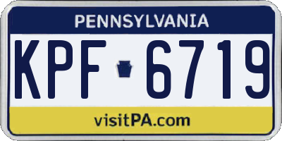 PA license plate KPF6719