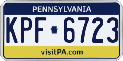 PA license plate KPF6723