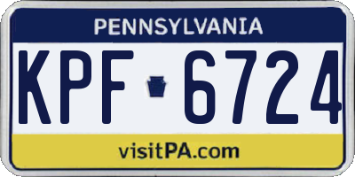 PA license plate KPF6724