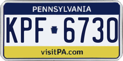 PA license plate KPF6730