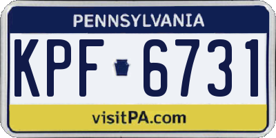 PA license plate KPF6731
