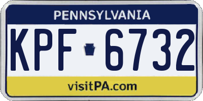 PA license plate KPF6732