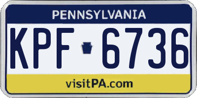 PA license plate KPF6736