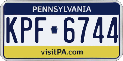 PA license plate KPF6744