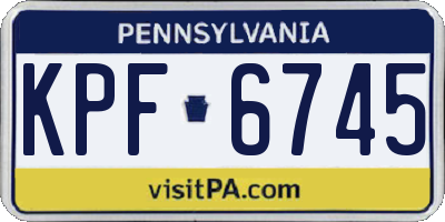 PA license plate KPF6745