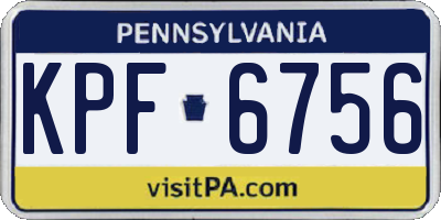 PA license plate KPF6756
