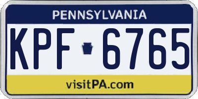 PA license plate KPF6765