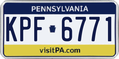 PA license plate KPF6771
