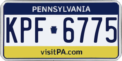 PA license plate KPF6775