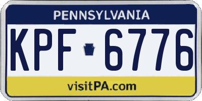 PA license plate KPF6776