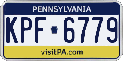 PA license plate KPF6779