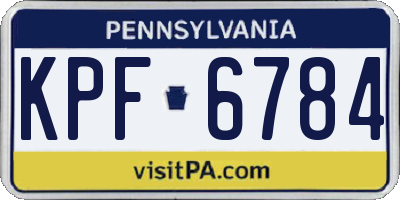 PA license plate KPF6784