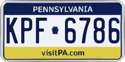 PA license plate KPF6786