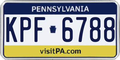 PA license plate KPF6788