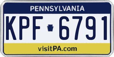 PA license plate KPF6791