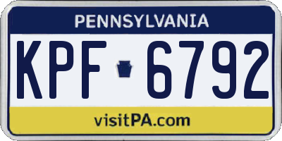 PA license plate KPF6792
