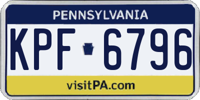 PA license plate KPF6796